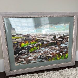 Framed West Coast paining with Silver Frame